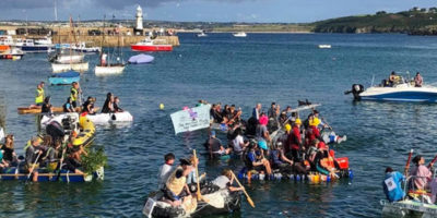 St Ives raft race in Cornwall