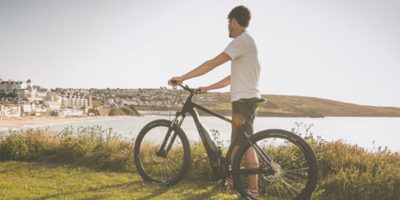 Cycling in St Ives Porthmeor Beach