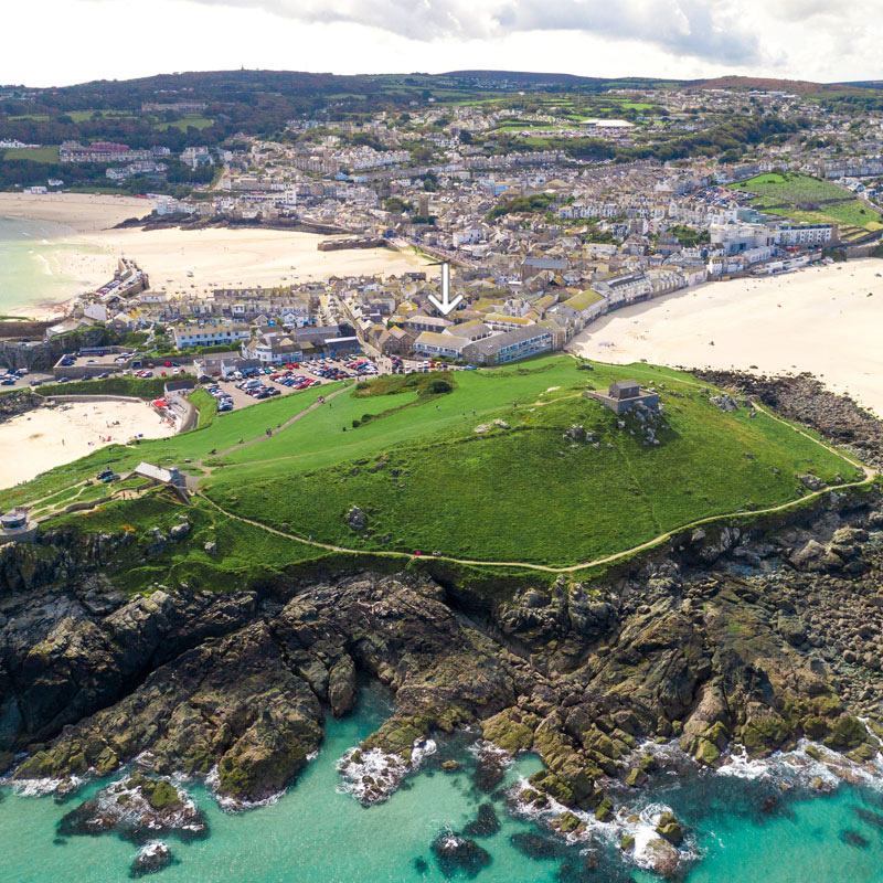 Aerial view of St Ives, Cornwall